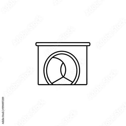 Clean and Modern Washing Machine in Laundry Room for Household Chores