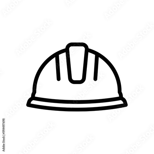 Construction Worker Safety Helmet Icon for Industrial and Occupational Settings