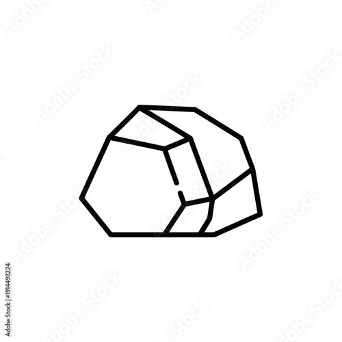 Minimalist Line Art Illustration of a Gemstone with Geometric Details for Modern Design