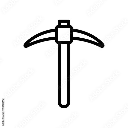 Minimalist Line Art Illustration of a Pickaxe for Construction and Mining Themes