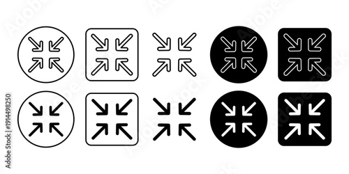 Collapse Arrow Line Icon Minimal Outline Collection for Navigation