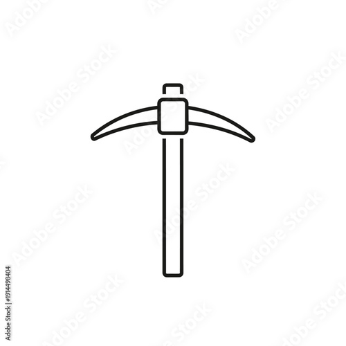 Minimalist Illustration of a Classic Pickaxe for Construction and Mining Themes