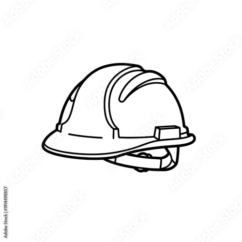 Safety Helmet Icon for Construction or Industrial Work Environments