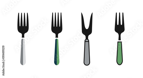 Fork Line art vector color minimal style creative soft tone