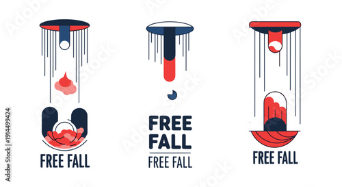 Free Fall Line art abstract modern style illustration