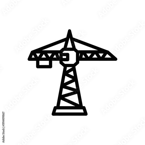 Construction Crane Tower Silhouette for Industrial Building Projects