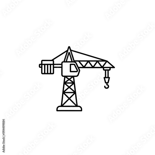 Construction Tower Crane Illustration for Engineering and Industrial Projects