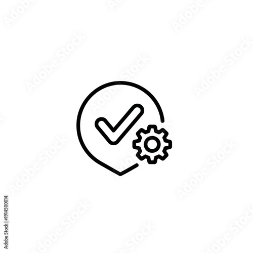 Digital Confirmation and Settings Icon Representing Verification Process