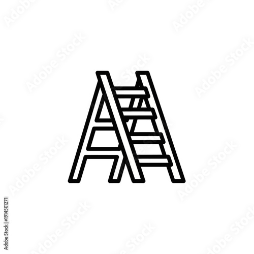 Classic Wooden Step Ladder for Home Improvement and DIY Projects