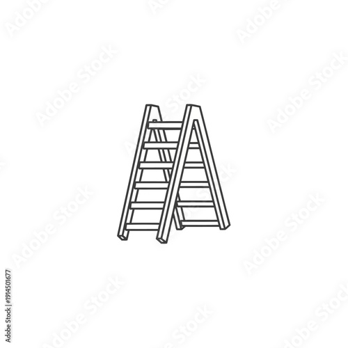 Elegant Wooden A-Frame Ladder for Household and Commercial Use