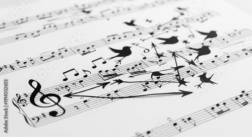 Musical Notes and Symbols on Sheet Music.