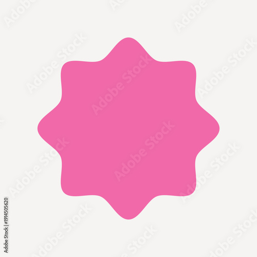 Pink badge collage element vector