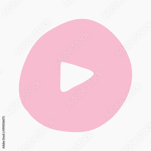 Cute play button, social media element vector