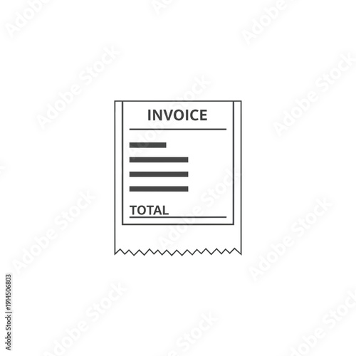 Professional vector graphic illustrating a financial invoice or payment receipt, ideal for business accounting, billing, and transaction tracking applications