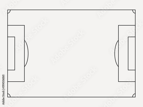 Football pitch outline, design element vector