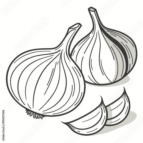 garlic isolated on white