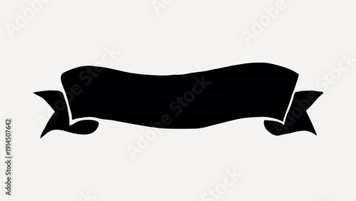 Black ribbon banner illustration vector