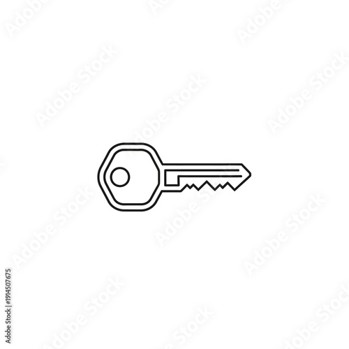 Close-Up of a Silver Key on a White Background for Security and Access Concepts