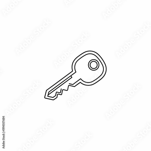 Close-Up of a Silver Key with Unique Design and Round Head for Security and Locking Mechanisms