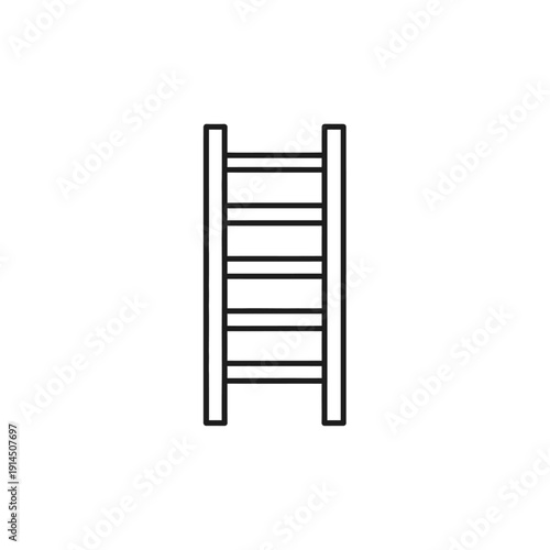 Minimalist Illustration of Ladder with Simple Line Design for Construction and Home Decor