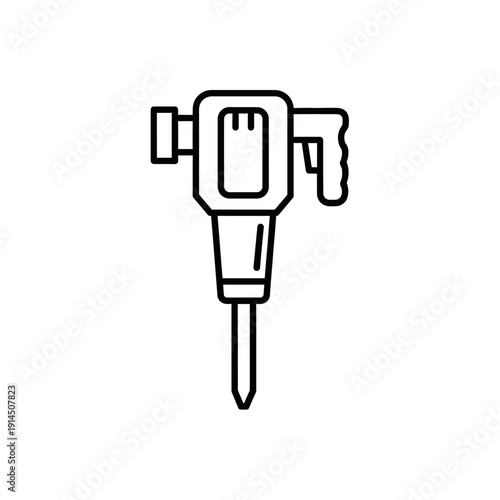 Minimalist Line Art Illustration of a Hand Drill for Construction and DIY Projects