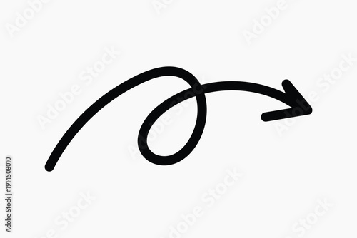 Curved arrow pointing right illustration vector