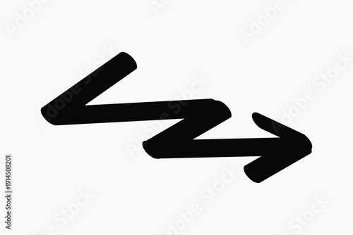 Zigzag arrow black direction symbol illustration vector
