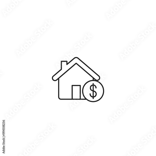 Financial Home Investment Concept with House and Dollar Coin Illustration