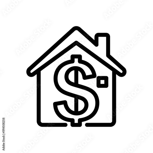 Financial Investment Concept Illustration with House and Money Symbol for Real Estate Market