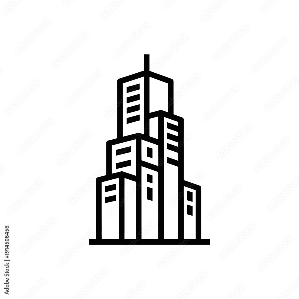 Obraz premium Modern Skyscraper Tall Building Architectural Design for Urban Skyline