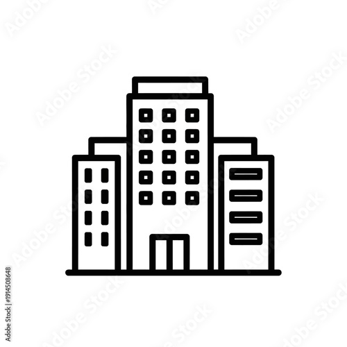 Minimalist Cityscape Illustration Featuring Modern Building Silhouette