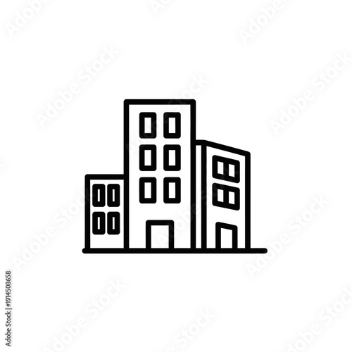 Minimalist Cityscape Illustration of Modern Urban High-Rise Buildings