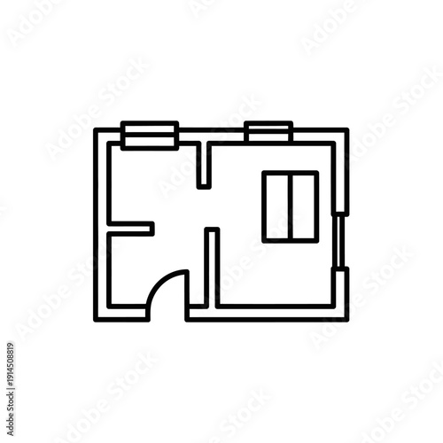 Simple Floor Plan Illustration for Home Design and Architecture Planning