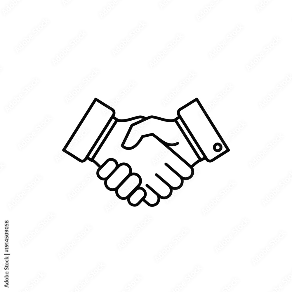 Obraz premium Handshake Icon Symbolizing Partnership and Agreement for Business and Collaboration
