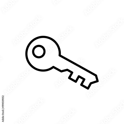 Simple Icon of a Key Representing Security and Access