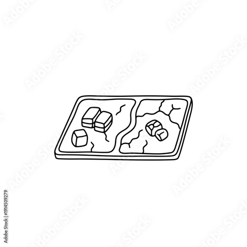 Isometric Illustration of a Sushi Bento Box with Assorted Nigiri and Rolls