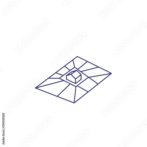 Isometric View of Abstract Geometric 3D Structure with Cube Design