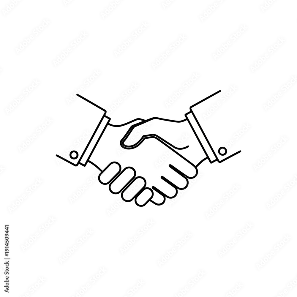Fototapeta premium Professional Business Handshake Illustration Emphasizing Trust and Collaboration