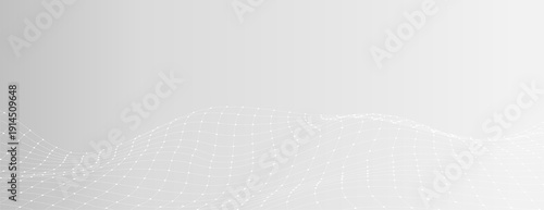 Gray background with a smooth gradient, featuring a wave-like grid pattern. The background is modern and minimalistic. Gray background. Abstract digital wave grid, gradient background vector