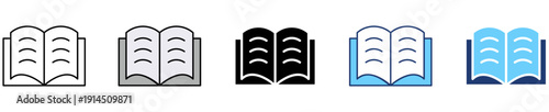 book. Icon set multiple style collection