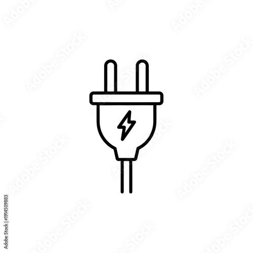 Minimalist Illustration of Electrical Plug for Technology and Power Concepts
