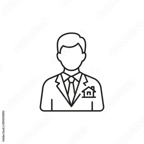 Professional Real Estate Agent Avatar Illustration for Marketing and Business