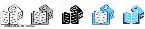 book. Icon set multiple style collection