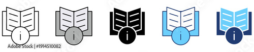 book. Icon set multiple style collection