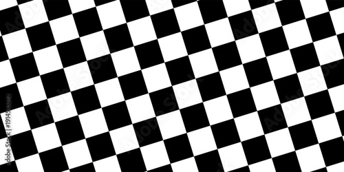 Black and white chess pattern. Checkerboard seamless vector illustration. Abstract checkered checkerboard for game. Grid geometric square shape. Race flag. Retro mosaic floor.