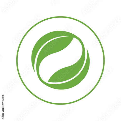 Free Download Minimalist circular green leaf design symbolizing ecological balance and environmental stewardship, perfect for sustainable branding and nature-focused initiatives and concepts - GFXLoad