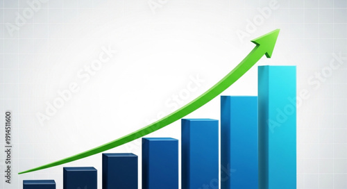Green arrow graph showing upward trend and growth.