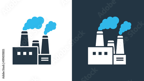 Industrial factory icon set - Blue icon set - Modern style icon - Vector icon set - Glyph and solid icon set - Icon vector - Flat Design Icon - Stock illustration