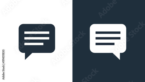 Chat bubbles icon set - Blue icon set - Modern style icon - Vector icon set - Glyph and solid icon set - Icon vector - Flat Design Icon - Stock illustration