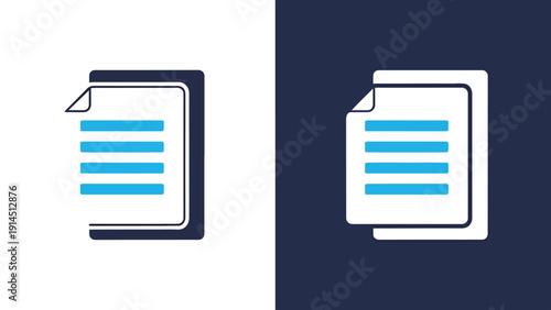 Document icons - Blue icon set - Modern style icon - Vector icon set - Glyph and solid icon set - Icon vector - Flat Design Icon - Stock illustration